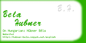 bela hubner business card
